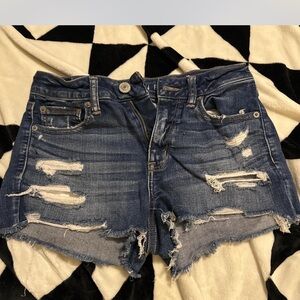 American Eagle Outfitters Ripped Blue Jean Shorts